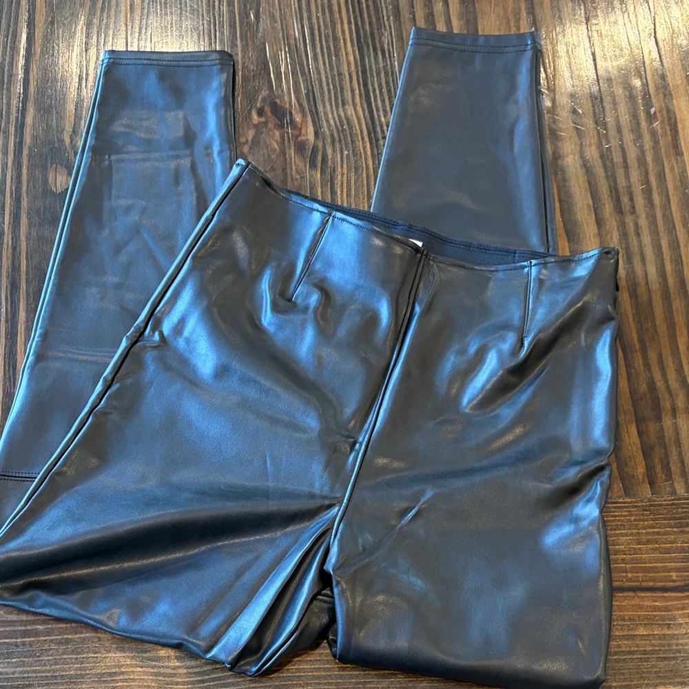 Abercrombie & Fitch Black Vegan Leather Leggings